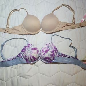 2 VS Pink Bra's 32B